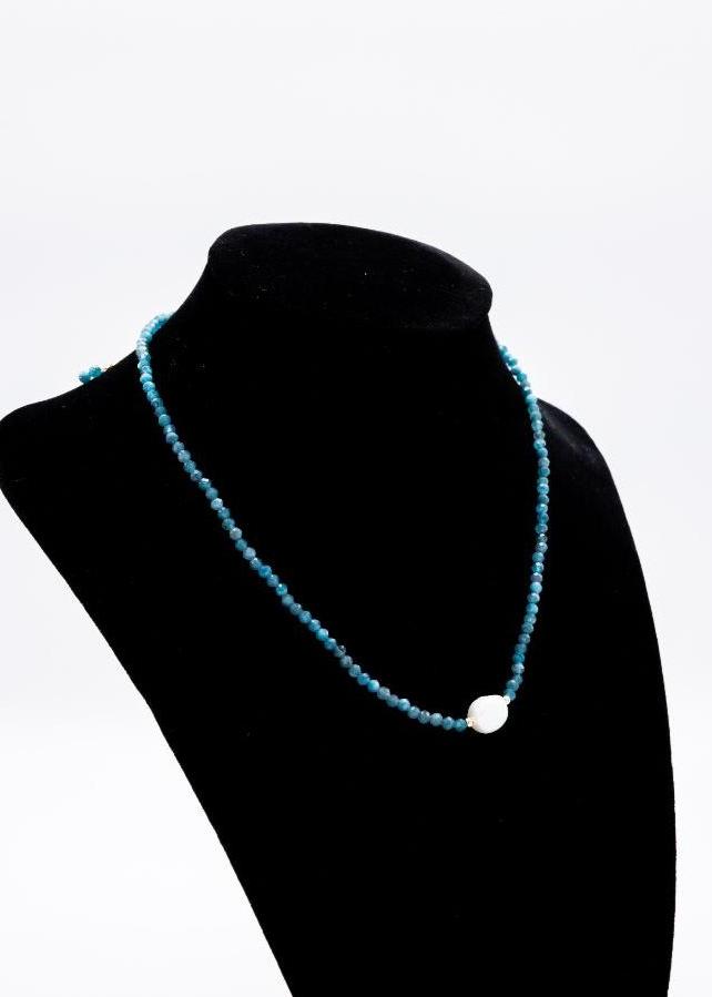 Apatite Necklace Small Pearl