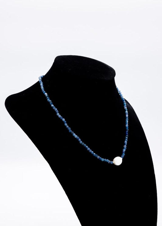 Kyanite Necklace Small Pearl