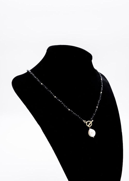 Black Spinel Necklace Baroque Pearl