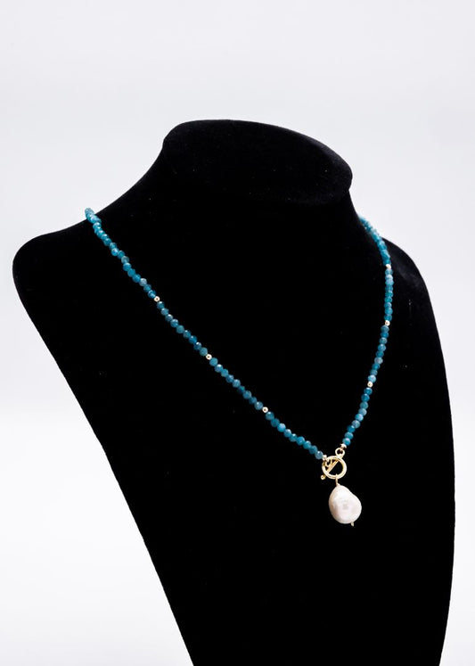 Apatite Necklace Baroque Pearl